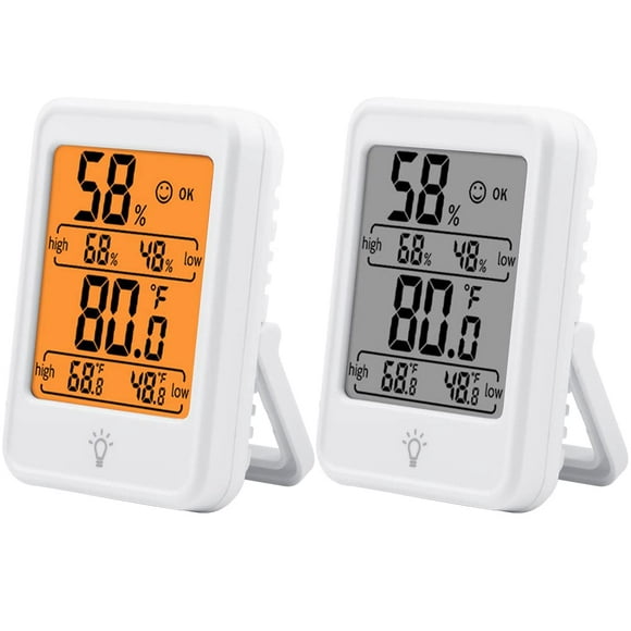 [2 Pack] TIQUS Hygromètre Indicateur d'Humidité Numérique Thermomètre Intérieur Température Ambiante et Moniteur d'Humidité
