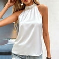 thumbnail image 6 of Qulqfy Tank Tops for Women Cotton Casual Sleeveless Scoop Neck White Flowy Tunic Stretch Summer Tops XL, 6 of 8