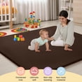 thumbnail image 4 of babyeap Baby Play Mat,50"x50" Playpen Mat,1.3" Extra Thick Crawling Mat for Floor Cushion,Removable Washable Cover Playmat for Babies Toddlers Infant,Brown, 4 of 7