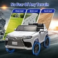 thumbnail image 3 of Xuanlur 24V 7AH Ride on Toys for Big Kids, Licensed LEXUS LX600 2 Seater 110W Motor Ride on Cars w/Remote Control, 4-Wheel Suspension, LED, Music, Power Display, Electric Car for Boys Girls, White, 3 of 7