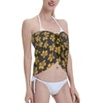 thumbnail image 3 of Bingfone Maple Leaves With Leopard Women's Sarong Swimsuit Cover Ups Bathing Suit Coverups Chiffon Beach Wrap Skirts, 3 of 6