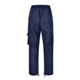 thumbnail image 6 of Cuhas Cargo Pants for Men Fall Autumn Winter Overalls Drawstring Multi Pocket Casual Pants Hiking Pants Cotton Twill Pants Navy 2X, 6 of 6