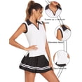 thumbnail image 4 of Pinspark Women's Sleeveless Golf Shirts Summer Zip Up V Neck Polo Collared Tops Lightweight Casual Tennis Shirts for Daily Outdoor Sports, 4 of 6