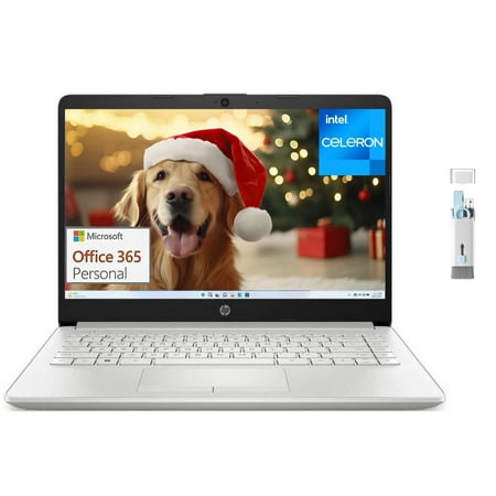 HP Stream 14" Laptop for Student and Business Computer, Intel N4120 Quad-Core Processor, 16GB RAM, 320GB Storage (64GB eMMC + 256GB SD Card), 1-Year Office 365, Windows 11 Home in S Mode, Silver