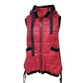 thumbnail image 2 of hirigin Women Drawstring Hooded Jacket Vest Fashion Solid Colour Zip Padded Coat Winter Warm Sleeveless Outwear with Hood Pocket Jackets, 2 of 4