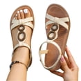 thumbnail image 3 of YOUYEDIAN Orthopedic Sandals for Women Summer Casual Arch Support Walking Shoes Comfy Non Slip Slip on Open Toe Slippers, 3 of 8