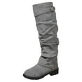 thumbnail image 3 of Women's Belt Buckle Knee High Boots, Fashion Low Heel Riding Style Boots for Casual Travel or Fall Outfits, 3 of 10