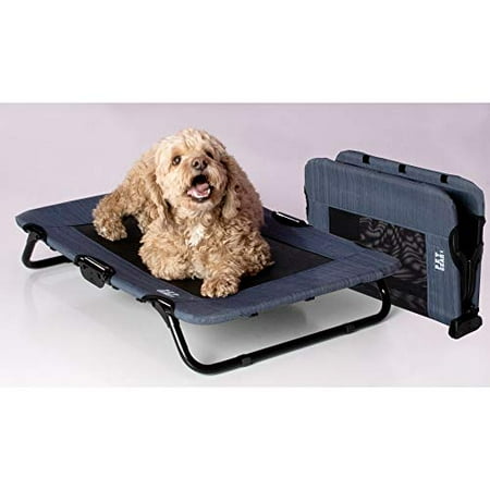 Pet Gear Lifestyle Pet Cot Elevated Bed | No Assembly Required | Premium Tear Resistant Cooling Mesh | Indoor & Outdoor | Lightweight & Portable, 30", Lake Blue (B083VY76KH)