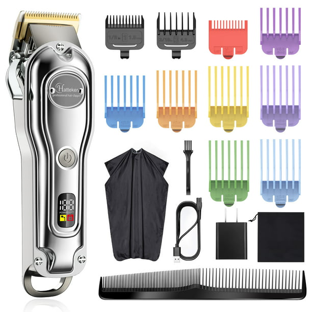 Hatteker Mens Hair Clipper Hair Trimmer Cord Cordless Professional Hair  Cutting Kit Rechargeable IPX7 Waterproof LED Display 