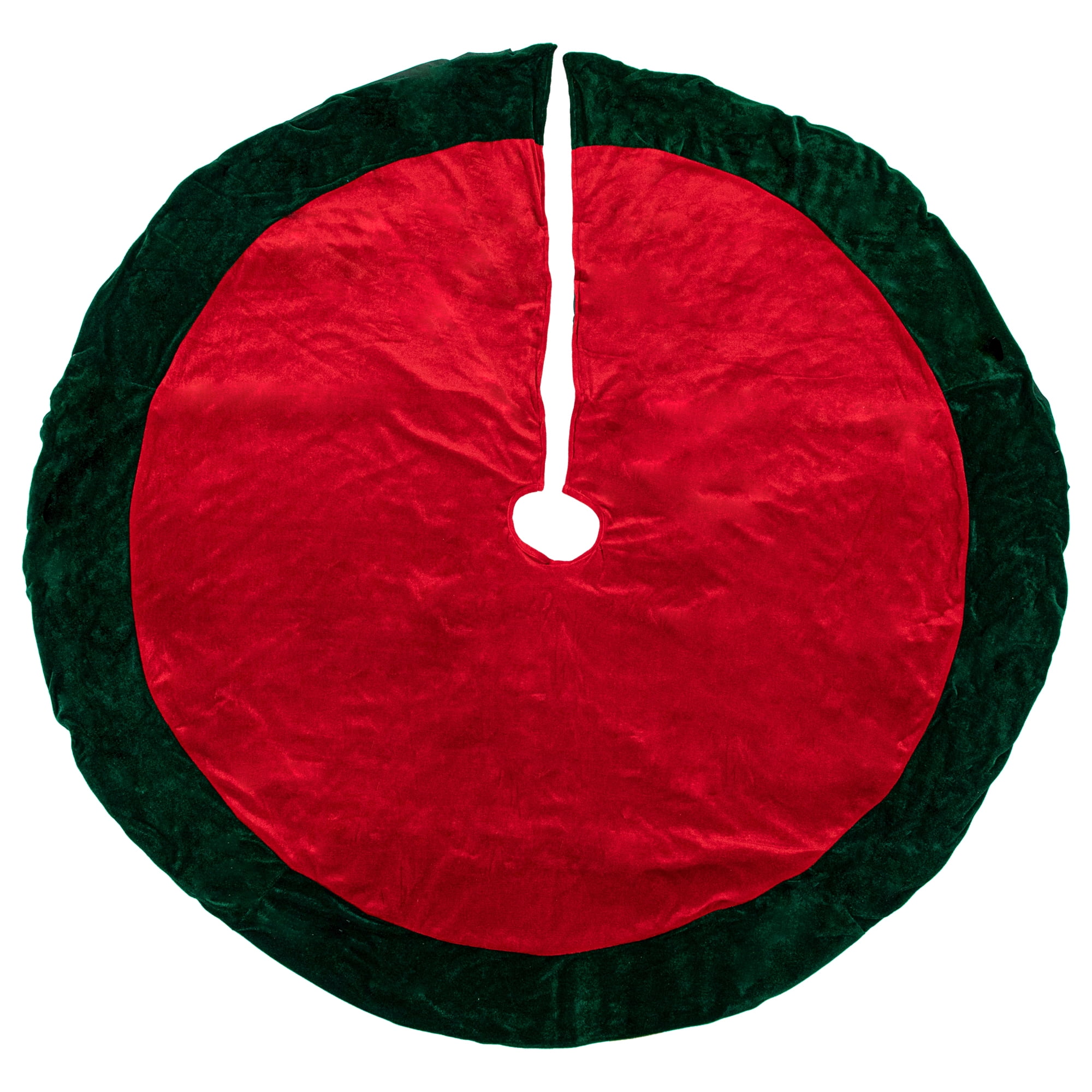 60" Red and Green Traditional Christmas Tree Skirt
