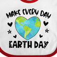 thumbnail image 4 of Inktastic Make Every Day Earth Day with Hearts and Stars Boys or Girls Baby Bib, 4 of 4