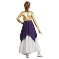 thumbnail image 2 of Yeahdor Girls Long Sleeves Metallic Chiffon Lyrical Dance Dress Church Praise Tunic Overlay Dress A Purple 10, 2 of 7