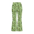 thumbnail image 5 of DISNIMO Green Gherkin Festival Girls Bell Bottom Stretchy Knit Pants Fall Flare Ribbed Bootcut Leggings 11-12 Years Kids Yoga Pants for Girls Flare Leggings with 2 Pockets, 5 of 7