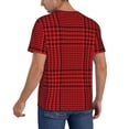 thumbnail image 2 of Rateoe Red Black Houndstooth Pattern Men’s Baseball Short Sleeve Polo Shirt, Midweight Men's Shirt Golf Shirt Polo Shirts Quick Dry Short-X-Large, 2 of 7