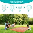 thumbnail image 4 of Findosom 6'x9' Waterproof Stripe Outdoor Rug, Foldable Reversible Plastic Straw Rug, Large Patio Rug for Outdoors, RV, Patio, Backyard, Deck, Picnic, Beach, Camping Orange, 4 of 6