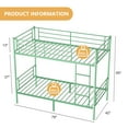 thumbnail image 5 of Zimtown Twin over Twin Steel Bunk Beds Frame Ladder Bedroom Dorm Room,Green, 5 of 8