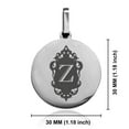 thumbnail image 2 of Stainless Steel Alphabet Letter Z initial Round Medallion Keychain Circle Ring, 2 of 2