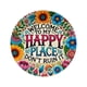 thumbnail image 1 of Bienvenido a mi lugar feliz: letrero personalizable para colgar en la puerta, para interiores y exteriores, con mensaje inspirador, 1 of 7