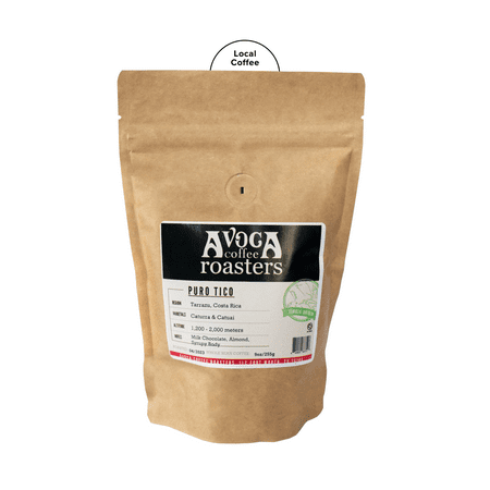 Local Avoca Coffee Puro Tico Single Origin, Medium Roast Coffee, Whole Bean, 9oz