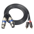 thumbnail image 2 of Professional 1.5m Dual RCA Male to Dual XLR Female Audio Signal Patch Cable Adapter for Microphone Mixer Headphone Amplifier, 2 of 7