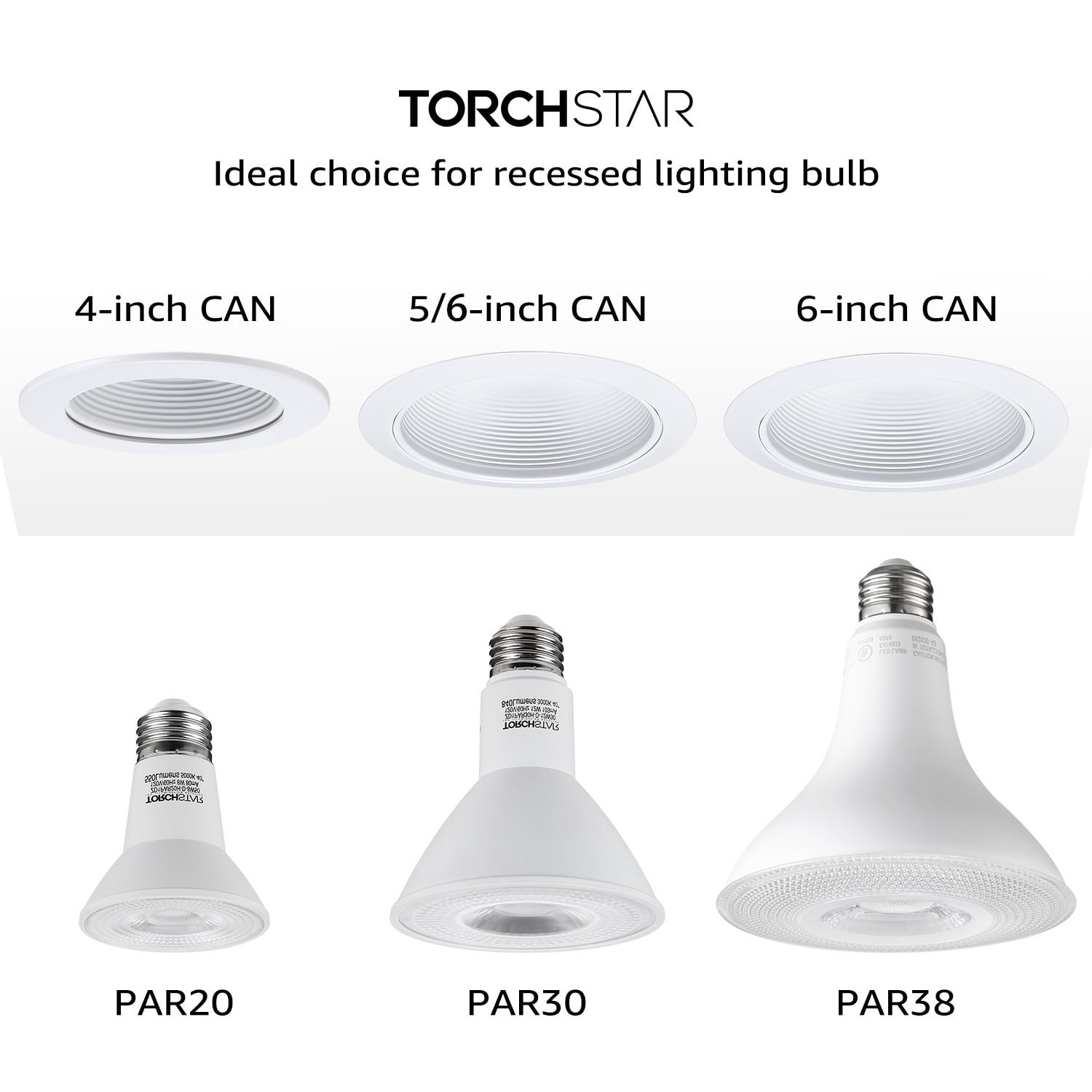 12 Pack 15W PAR38 Dimmable LED Spotlight Bulb, 120W Eqv., 1250lm, UL & Energy Star Listed, 5000K Daylight, E26 Standard Base, for 6 Inch Recessed Can Trim