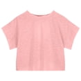 thumbnail image 5 of CAICJ98 Tshirt for Girls Open Back Workout Tops Fashion Summer Casual Cute Tops Short Sleeve Crop Oversized T Shirts Athletic Shirts (Pink,11-12 Years), 5 of 7