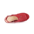 thumbnail image 4 of BLISSFUL STEP Sandales à Talon Compensé à Plateforme à Bout Ouvert avec Lacets pour Femmes Rouge 5,5, 4 of 8