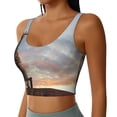 thumbnail image 2 of Goofa Elephant Giraffe Printed Sports Bras for Women, High Impact Running Bra Workout Crop Tank Tops Longline Sports Bra Push up-Medium, 2 of 9