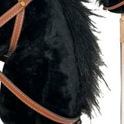 Playful Minds: Stick Pony - Midnight - Black, 34 Wood Stick Ride-On, 12 Plush Horse Head, Realistic Animal Sounds, Bridle & Reins, 3D Eyes, Kids 3+