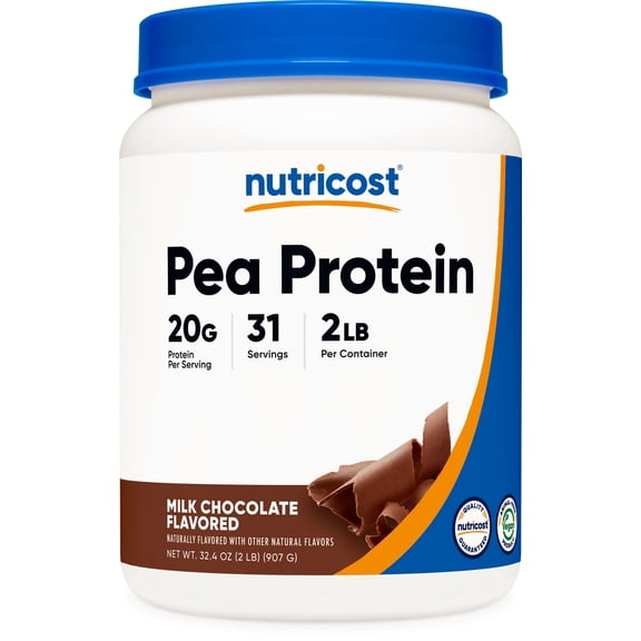Nutricost Pea Protein Powder (2 LBS) Chocolate - 20g of Vegan Pea Protein Isolate, GMO-Free, Gluten-Free, 31 Servings
