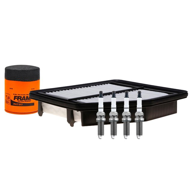 Kit De Bujías Doble Platino, Filtro De Aire Y Filtro De Aceite 6 PIEZAS Afinación Sin Aceite Compatible con Civic 2012 A 2015 Honda L4 1.8L