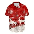 thumbnail image 5 of Elvqul Cute Shirts for Men Graphic Short Sleeve Button up Mens Shirts Christmas, 5 of 5