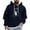 Navy, variant on Riecok Mens Hoodies Pullover Drawstring Solid Color Long Sleeve Tops with Pocket Comfortable Hooded Coat Beige 3XL