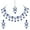 BLUE, variant on Indian Women's Silver Plated Bollywood Fashion Jewelry Choker Set, Rhinestone Stud Prom Party Accessories Wedding Bride Earrings Necklace Set,Gift For Her Jewelry
