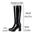 thumbnail image 7 of Stylish Women's -High Boots Leather Knee High Platform Heeled Boots with Zip Up for Comfort and Fashion, 7 of 7