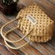 thumbnail image 5 of Bolso de mujer tejido a mano, pequeño bolso de mano con forma de cesta de flores con virutas de madera estilo pastoral, bolso de mano con forma de cesta de flores de madera, 5 of 5