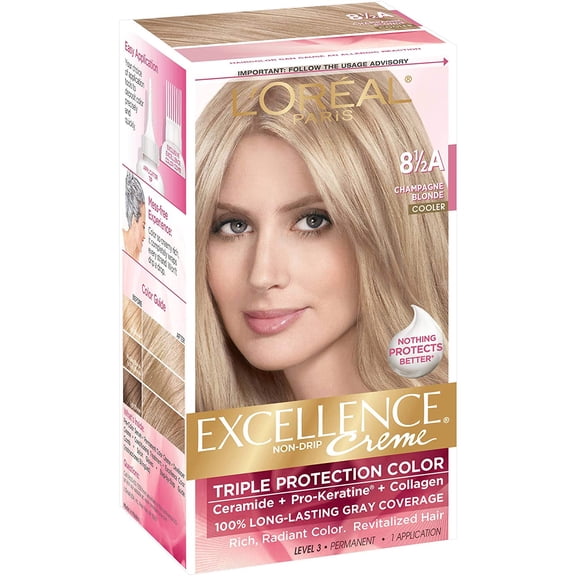 Loreal Paris Excellence Créme Permanent Hair Color, Champagne Blonde [8.5A] 1 Ea