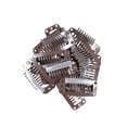 thumbnail image 2 of Wig Clips with Rubber Snap Clips Hairpieces 9 Tooth Wig Comb 24pcs(32mm Length Dark Brown), 2 of 4