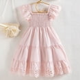 thumbnail image 7 of HCNTES Baby Girls Toddler Kids Summer Dress Ruffle Trim Casual Beach Dress for Little Children Big Kids 6-12M 2T 3T 4T 5T 6T 7T 8T 9T 10T 11T 12T(6-7 Years,D01-Light Pink), 7 of 7