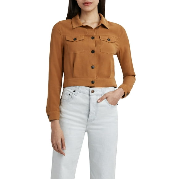 BCBGeneration Women's Woven Fitted Jacket, Caramel, Medium