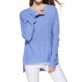 thumbnail image 1 of Women Long Sleeve Round Neck Colorblock Knitted Sweater, 1 of 3