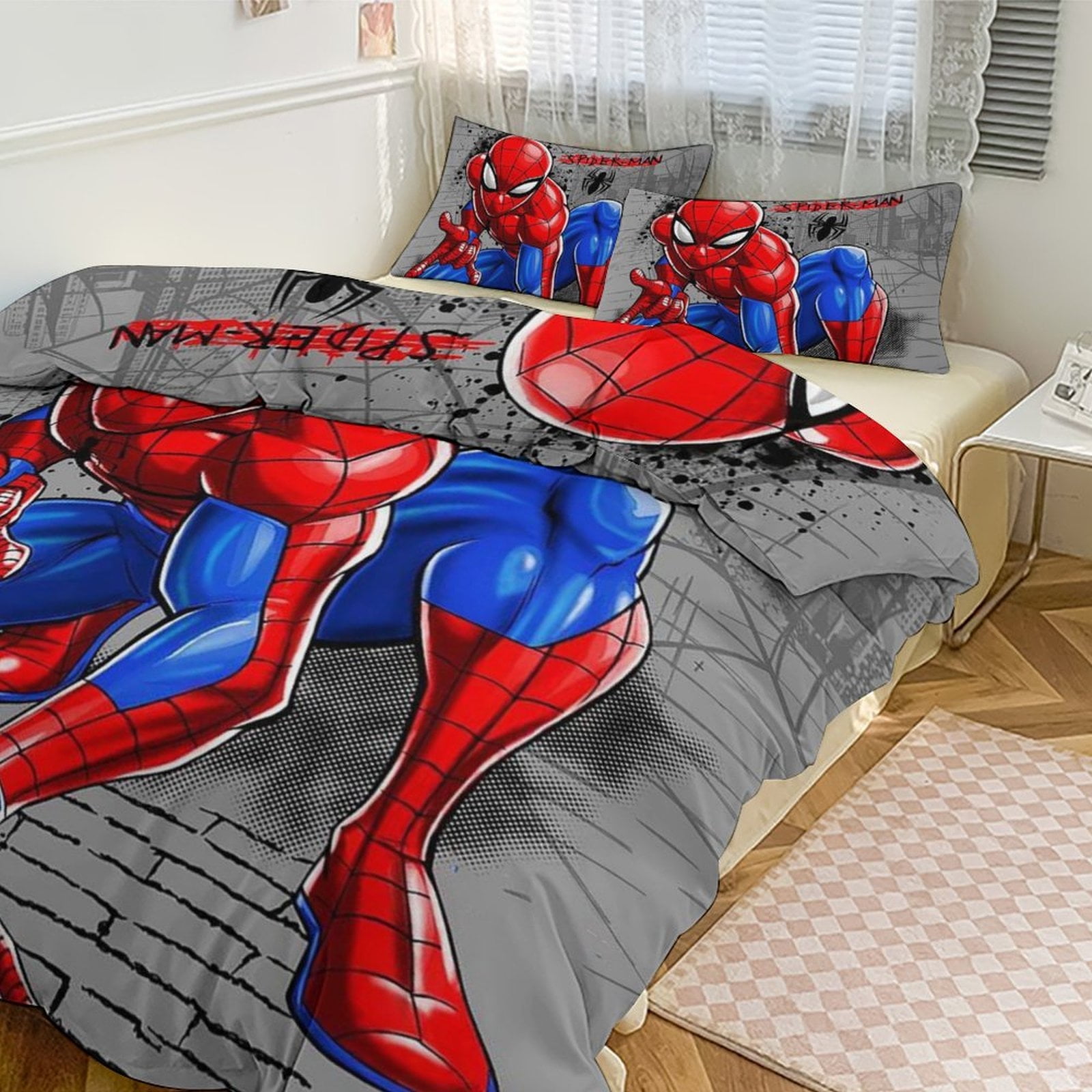 CCYK STAR Spiderman Bedding Sets, Queen Size Comforter Cover