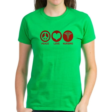 

CafePress - Peace Love Nursing Women s Dark T Shirt - Women s Dark T-Shirt