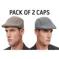 thumbnail image 3 of Gorra de golf/plana RR DESIGN para hombre Gatsby Newsboy, negra y marrón, 3 of 9