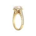 thumbnail image 3 of 2.60 Carat natural peach/pink VS Morganite Ring with Diamonds 14K Yellow Gold Halo Filigree Vintage, 3 of 4