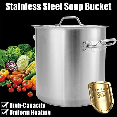 Bestller Commercial Grade Stainless Steel Stock Pot with Lid Non Toxic Cookware Stockpot Heavy Duty Stock Pots for Cooking,4 Size,8/13/19/26