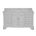 thumbnail image 3 of Katherine 60" Single Bathroom Vanity with White Cabinet and Carrara Marble Top, 3 of 6