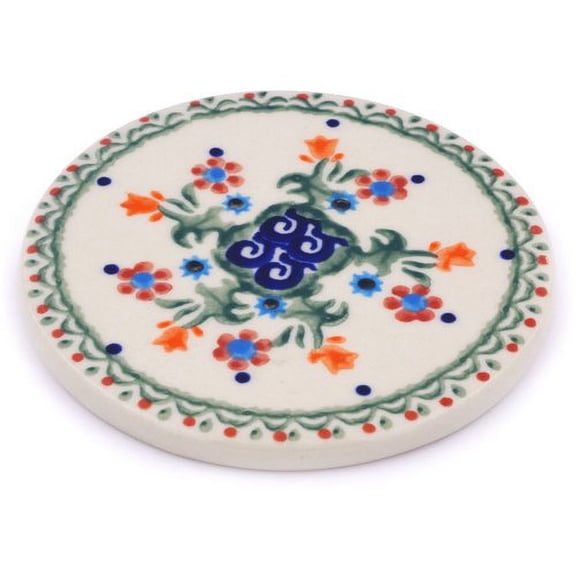 Polmedia Spring Flowers Polish Pottery Coaster