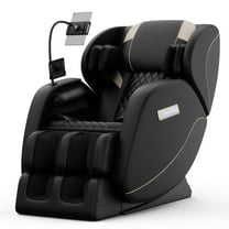 Sesslife Full Body Massage Chair, Zero Gravity Shiatsu Massage Recliner with Heat, Bluetooth, Retractable Footstool, Foot Roller, Portable Stand and Atmosphere Lights for Living Room Office, Black