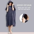 thumbnail image 3 of Changing Robe Microfiber Short Sleeve Surf Poncho with Hood Quick Dry Bath Robe with Large Pocket Oversized Towelling Robe for Beach Surfing Swimming, 3 of 7